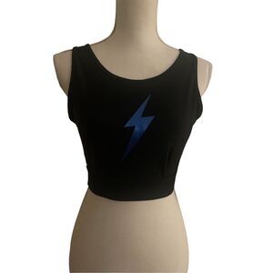 NWT Electric Yoga Bolt Criss Cross Sports Bra Black Size M